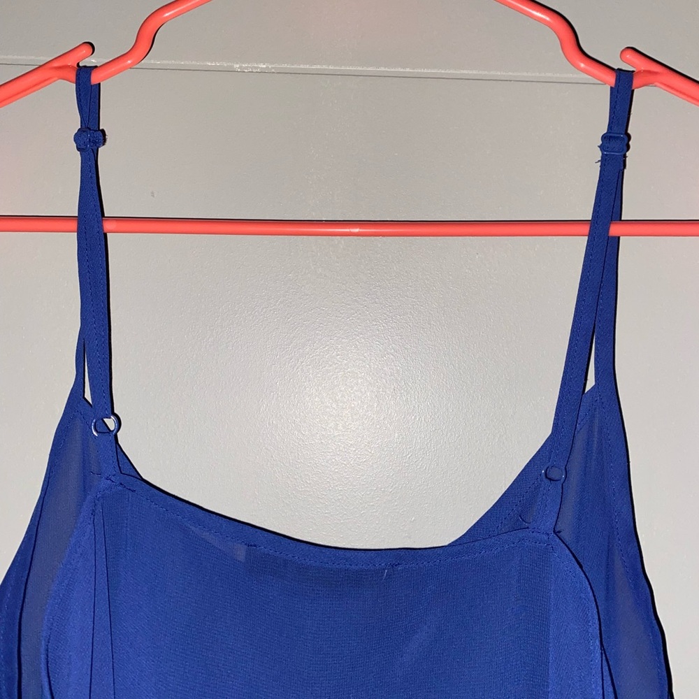Deep Blue Sheer Silky Tank - Picture 2 of 3